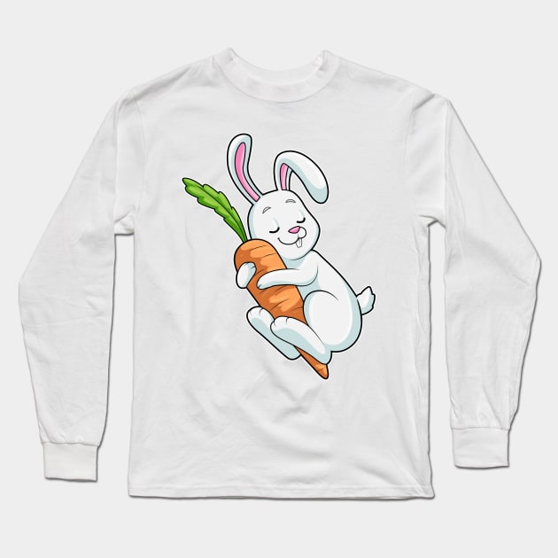 Rabbit with Carrot Long Sleeve T-Shirt by Markus Schnabel